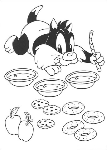 Baby Sylvester  Coloring Page